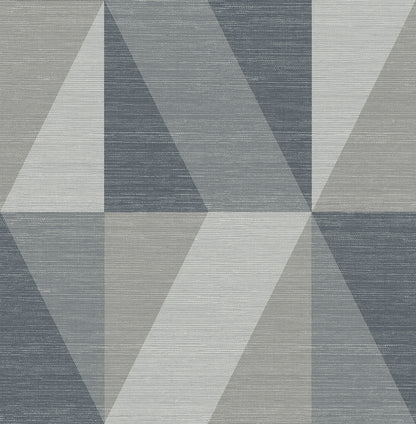 A-Street Prints Winslow Slate Geometric Faux Grasscloth Wallpaper, 20.5-in by 33-ft