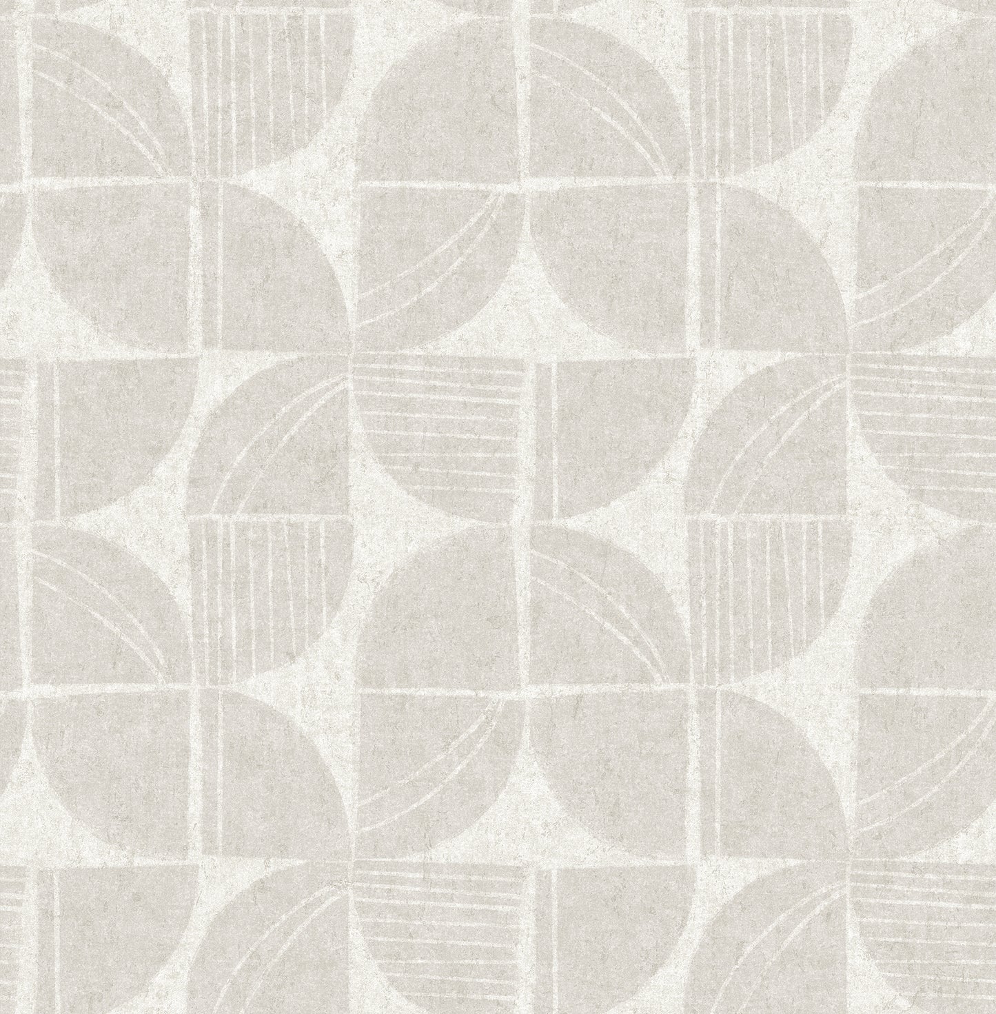 A-Street Prints Baxter Bone Semicircle Mosaic Wallpaper, 20.5-in by 33-ft