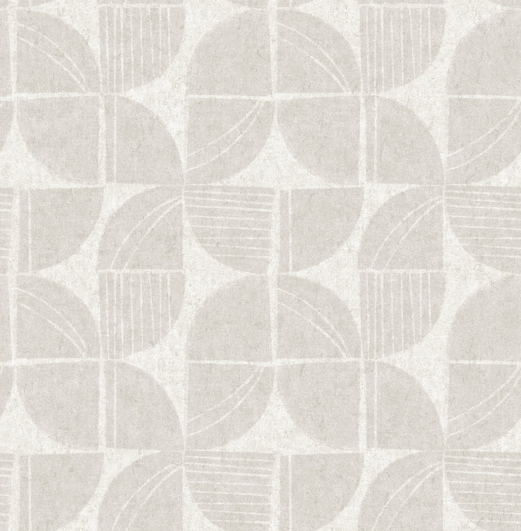 A-Street Prints Baxter Bone Semicircle Mosaic Wallpaper, 20.5-in by 33-ft