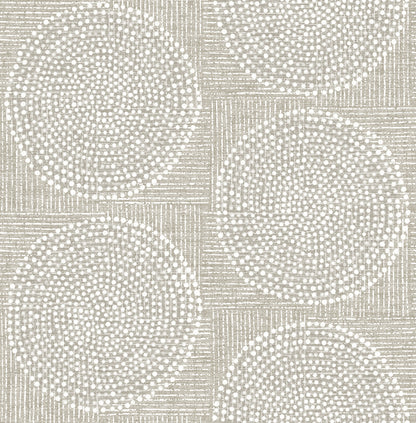 A-Street Prints Salma Beige Medallion Wallpaper, 20.5-in by 33-ft