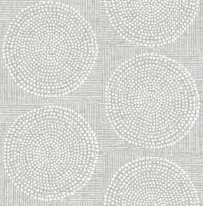 A-Street Prints Salma Grey Medallion Wallpaper, 20.5-in by 33-ft