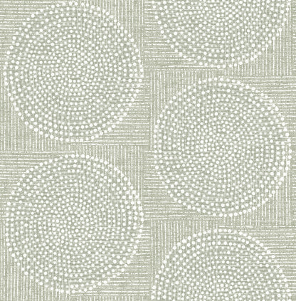 A-Street Prints Salma Sage Medallion Wallpaper, 20.5-in by 33-ft