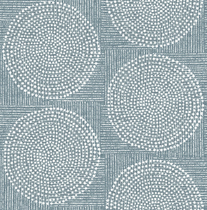 A-Street Prints Salma Denim Medallion Wallpaper, 20.5-in by 33-ft