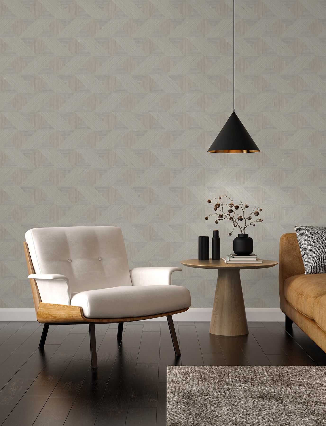 A-Street Prints Presley Grey Tessellation Wallpaper, 20.5-in by 33-ft