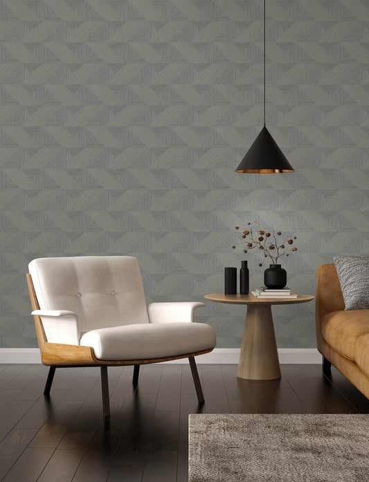 A-Street Prints Presley Slate Tessellation Wallpaper, 20.5-in by 33-ft