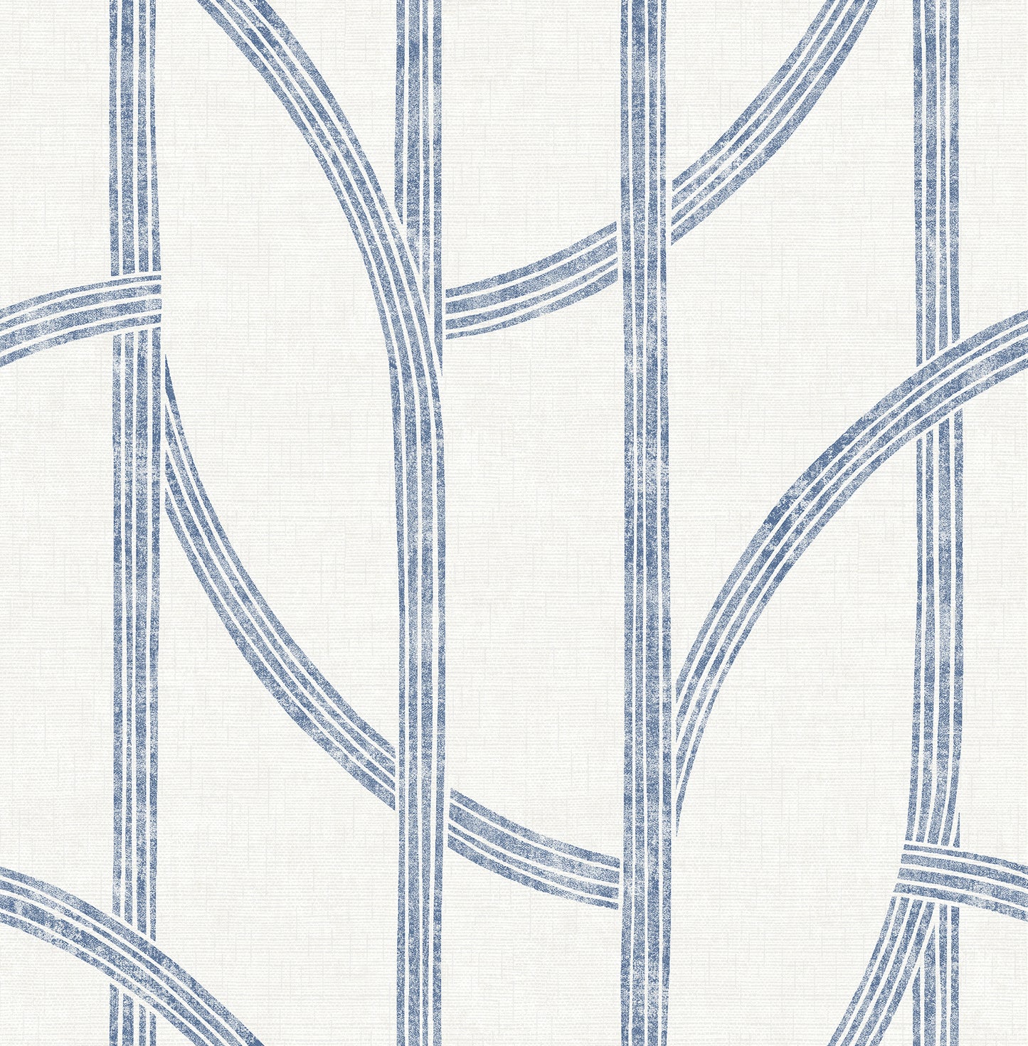 A-Street Prints Harlow Indigo Curved Contours Wallpaper, 20.5-in by 33-ft