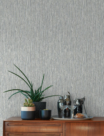 A-Street Prints Corliss Grey Beaded Strands Wallpaper, 20.5-in by 33-ft