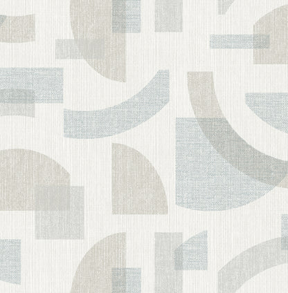 A-Street Prints Fulton Light Blue Shapes Wallpaper, 20.5-in by 33-ft