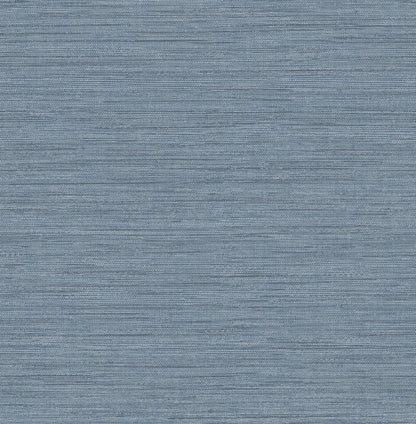 A-Street Prints Sheehan Denim Faux Grasscloth Wallpaper, 20.5-in by 33-ft