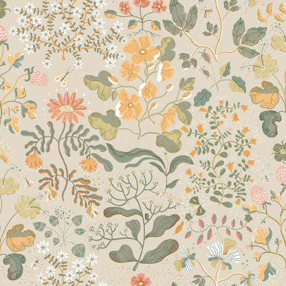 A-Street Prints Groh Apricot Floral Wallpaper, 20.9-in by 33-ft