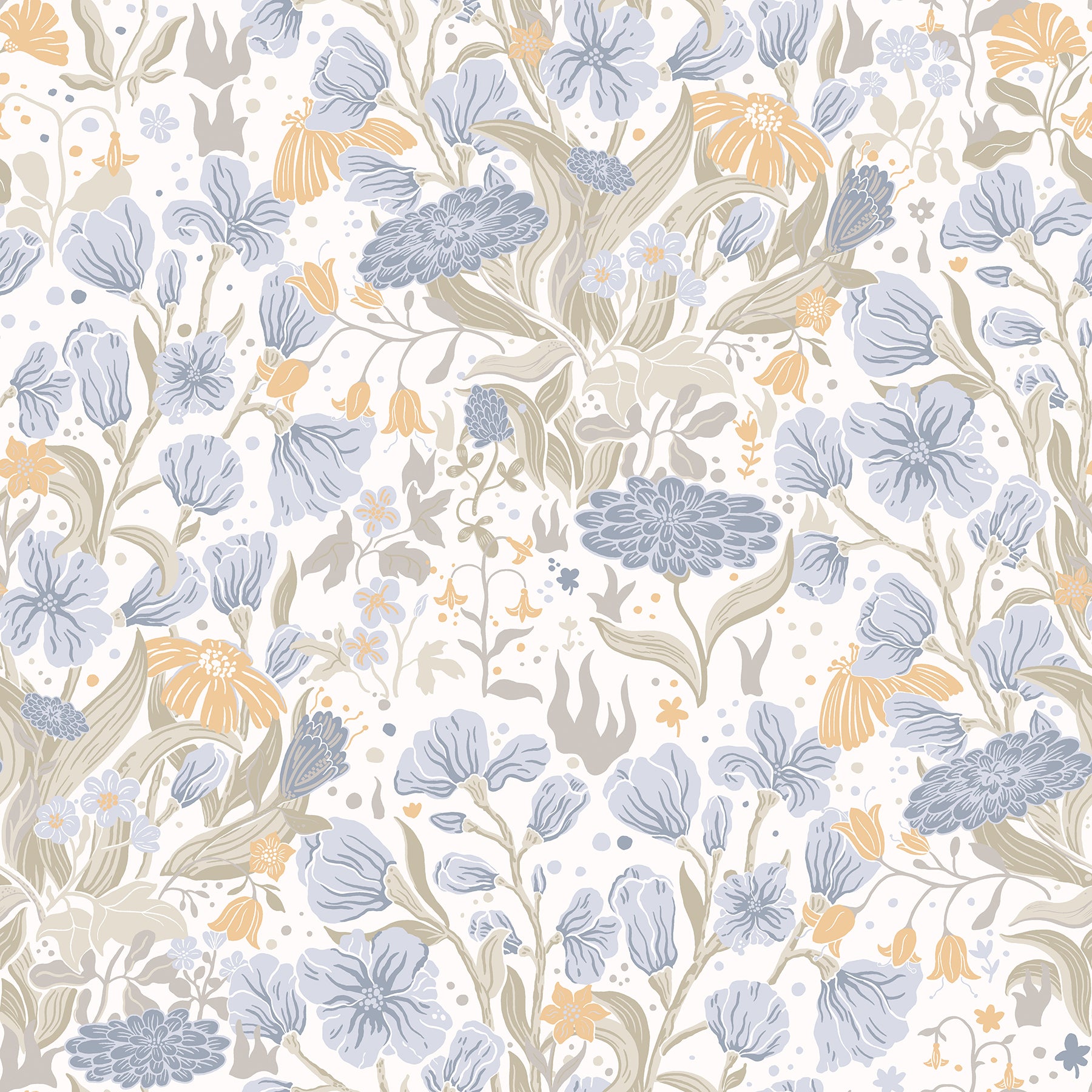 A-Street Prints Hava Light Blue Meadow Flowers Wallpaper, 20.9-in by 33-ft