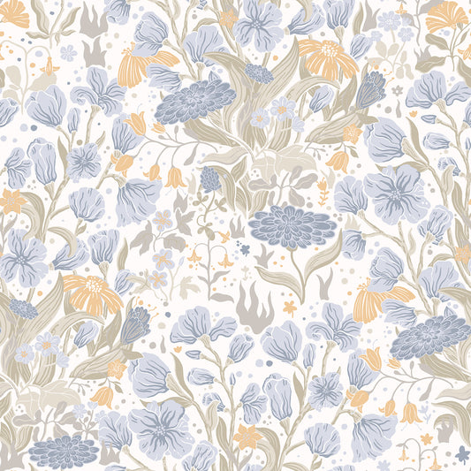 A-Street Prints Hava Light Blue Meadow Flowers Wallpaper, 20.9-in by 33-ft