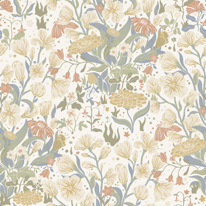 A-Street Prints Hava Neutral Meadow Flowers Wallpaper, 20.9-in by 33-ft