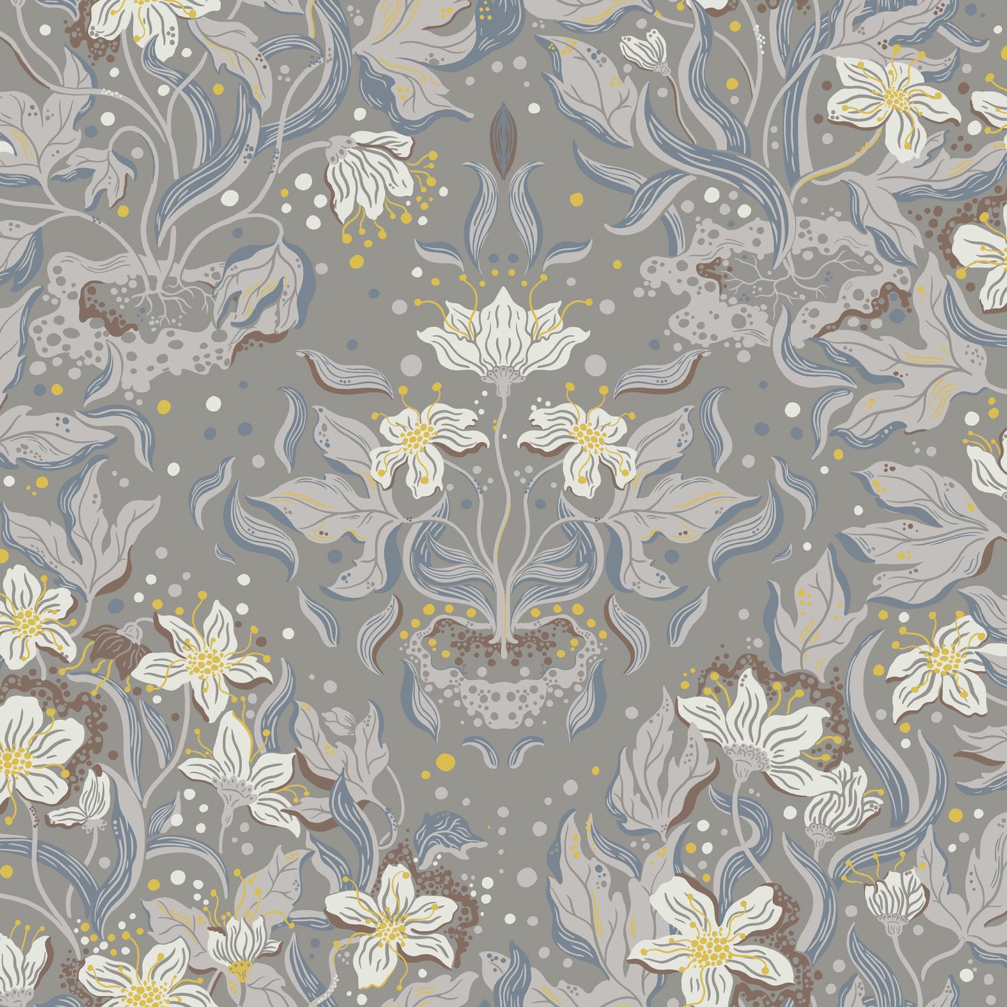 A-Street Prints Lisa Stone Floral Damask Wallpaper, 20.9-in by 33-ft