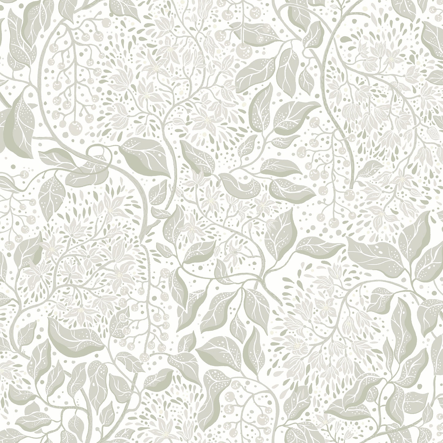 A-Street Prints Turi Sage Twining Vines Wallpaper, 20.9-in by 33-ft