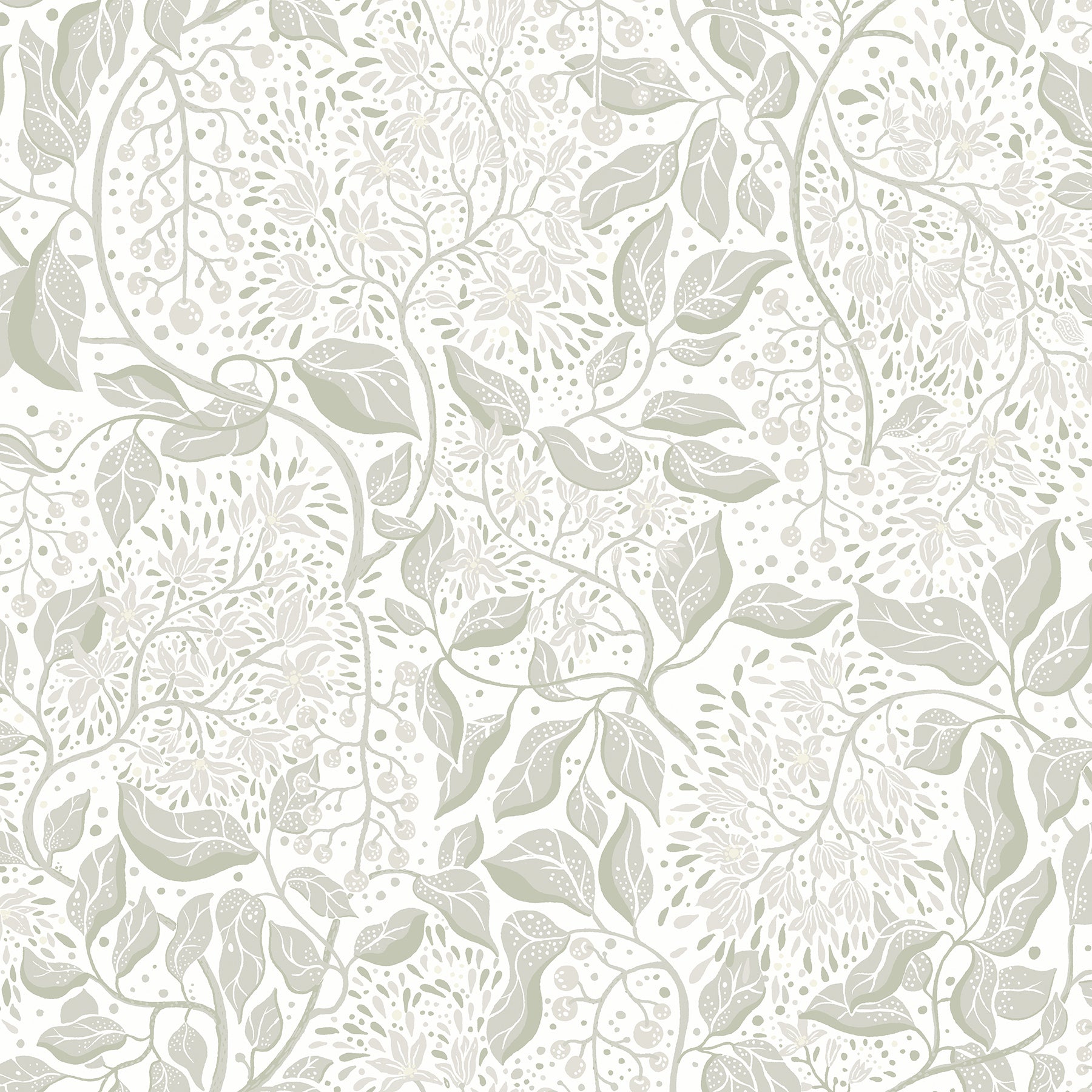 A-Street Prints Turi Sage Twining Vines Wallpaper, 20.9-in by 33-ft