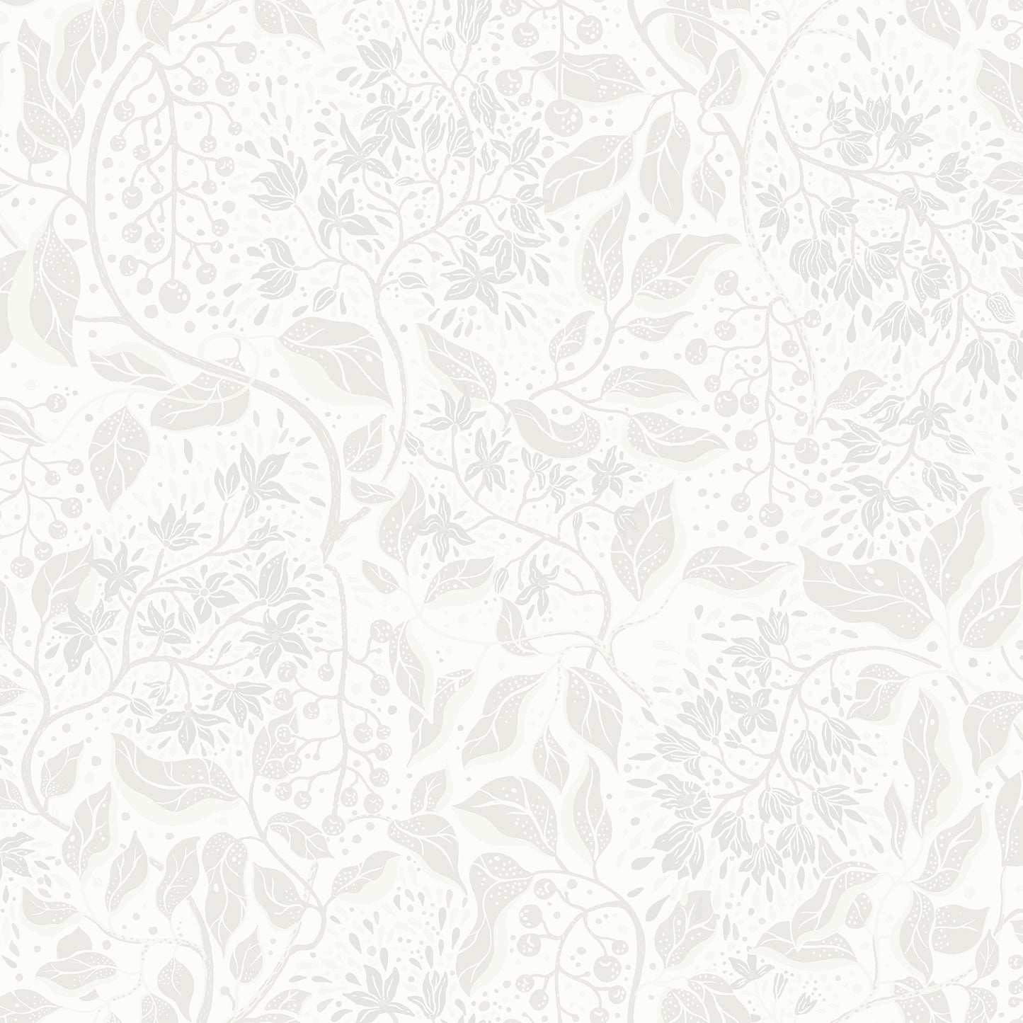 A-Street Prints Turi Light Grey Twining Vines Wallpaper, 20.9-in by 33-ft