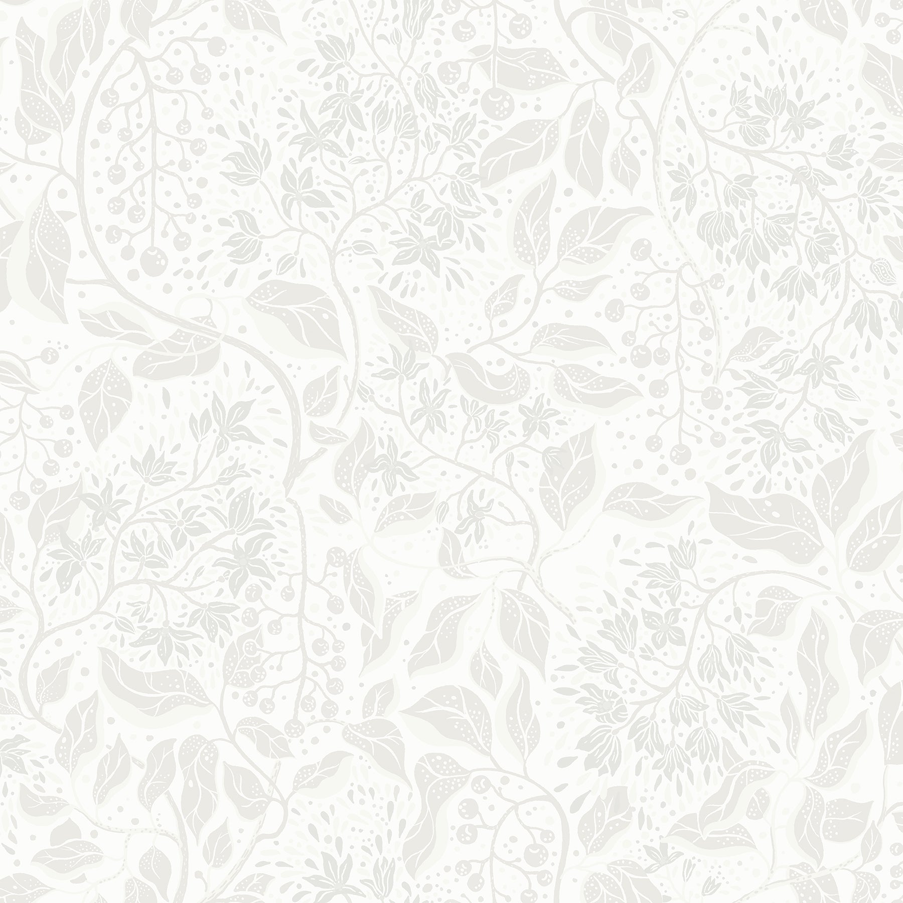 A-Street Prints Turi Light Grey Twining Vines Wallpaper, 20.9-in by 33-ft