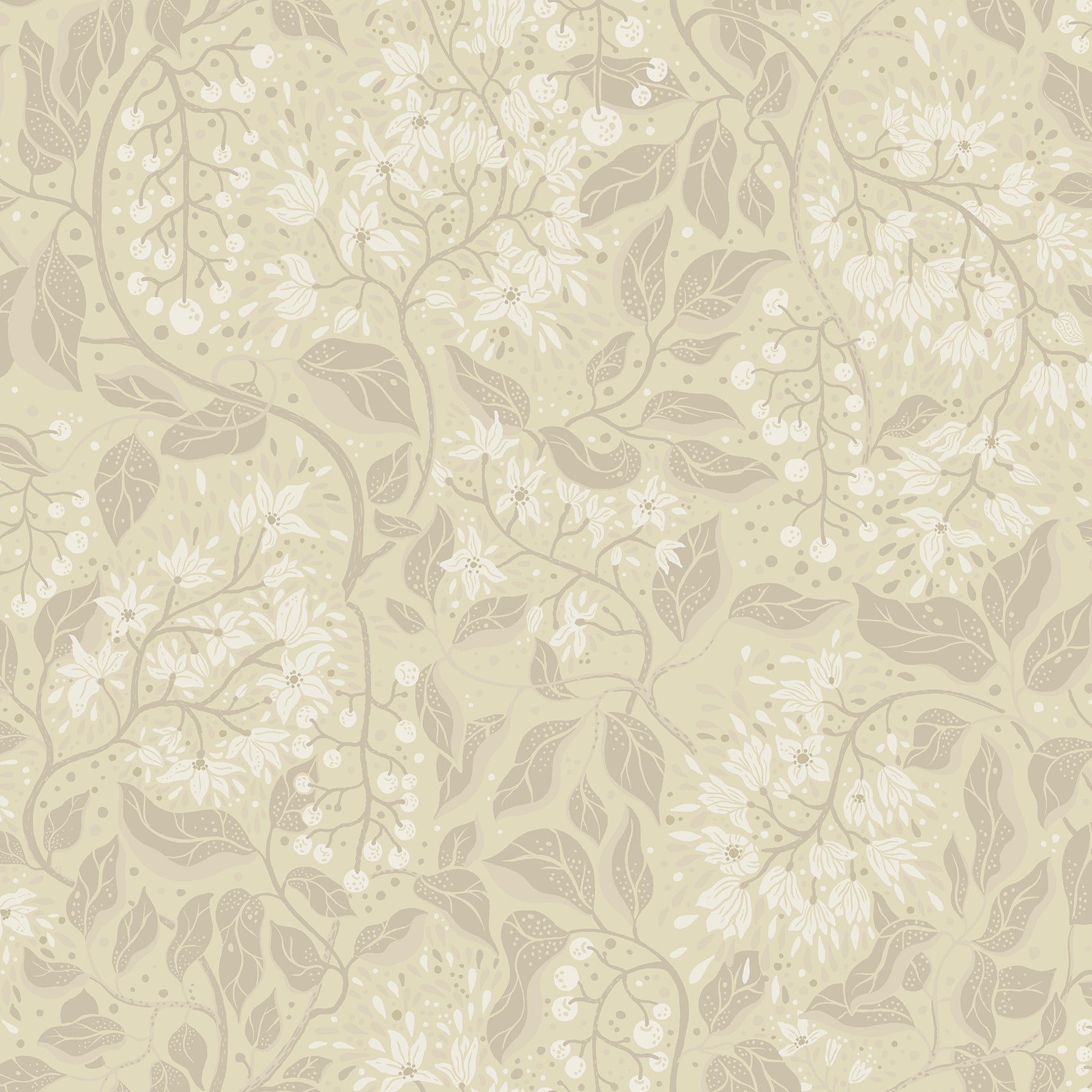 A-Street Prints Turi Wheat Twining Vines Wallpaper, 20.9-in by 33-ft