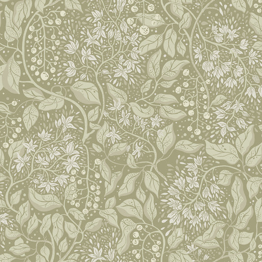 A-Street Prints Turi Moss Twining Vines Wallpaper, 20.9-in by 33-ft