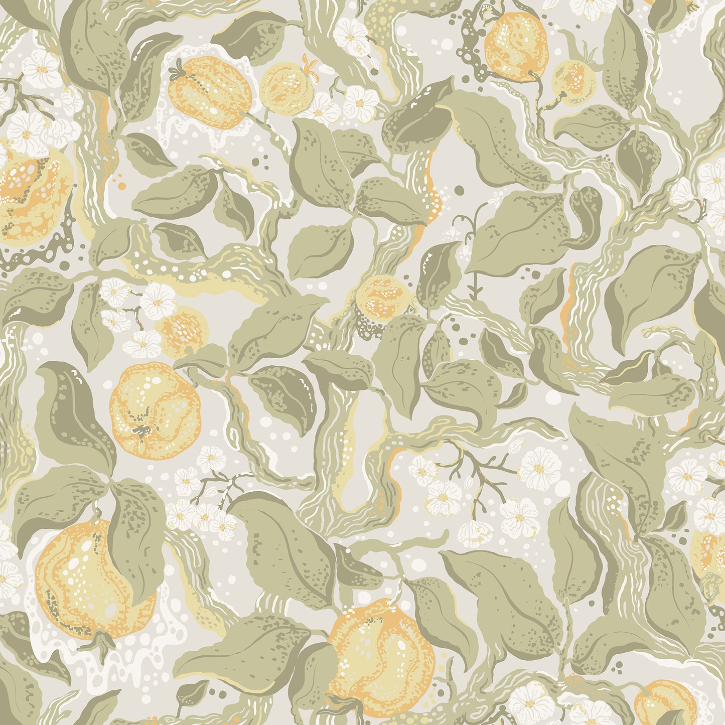 A-Street Prints Kort Sage Fruit and Floral Wallpaper, 20.9-in by 33-ft