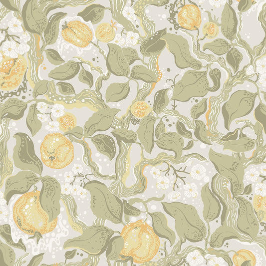 A-Street Prints Kort Sage Fruit and Floral Wallpaper, 20.9-in by 33-ft