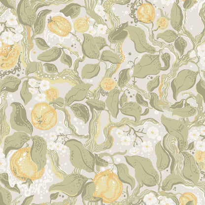 A-Street Prints Kort Sage Fruit and Floral Wallpaper, 20.9-in by 33-ft