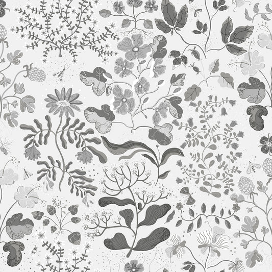 A-Street Prints Groh Grey Floral Wallpaper, 20.9-in by 33-ft