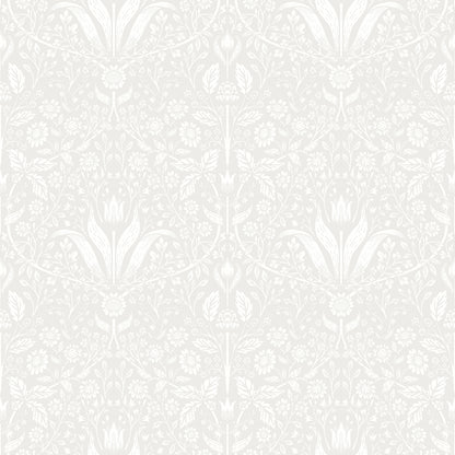 A-Street Prints Mara Light Grey Tulip Ogee Wallpaper, 20.9-in by 33-ft