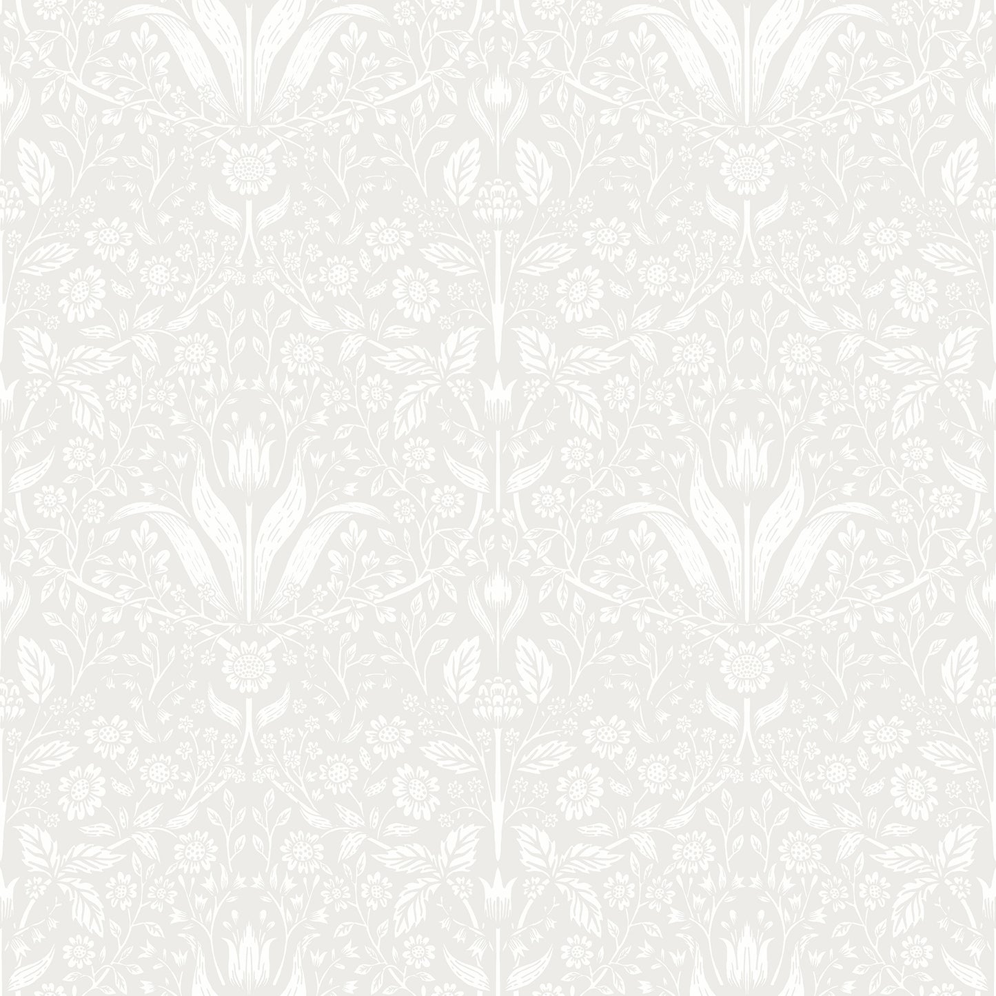 A-Street Prints Mara Light Grey Tulip Ogee Wallpaper, 20.9-in by 33-ft