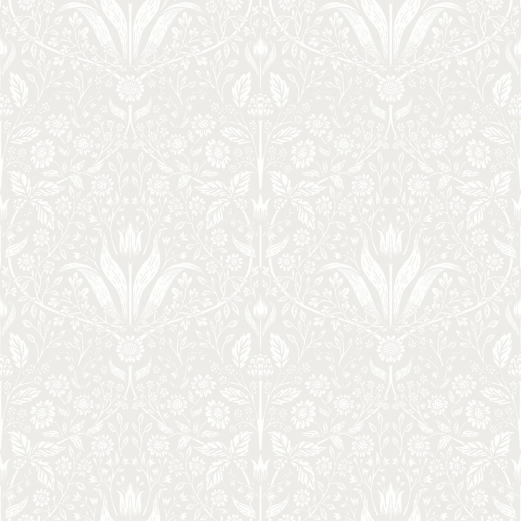 A-Street Prints Mara Light Grey Tulip Ogee Wallpaper, 20.9-in by 33-ft