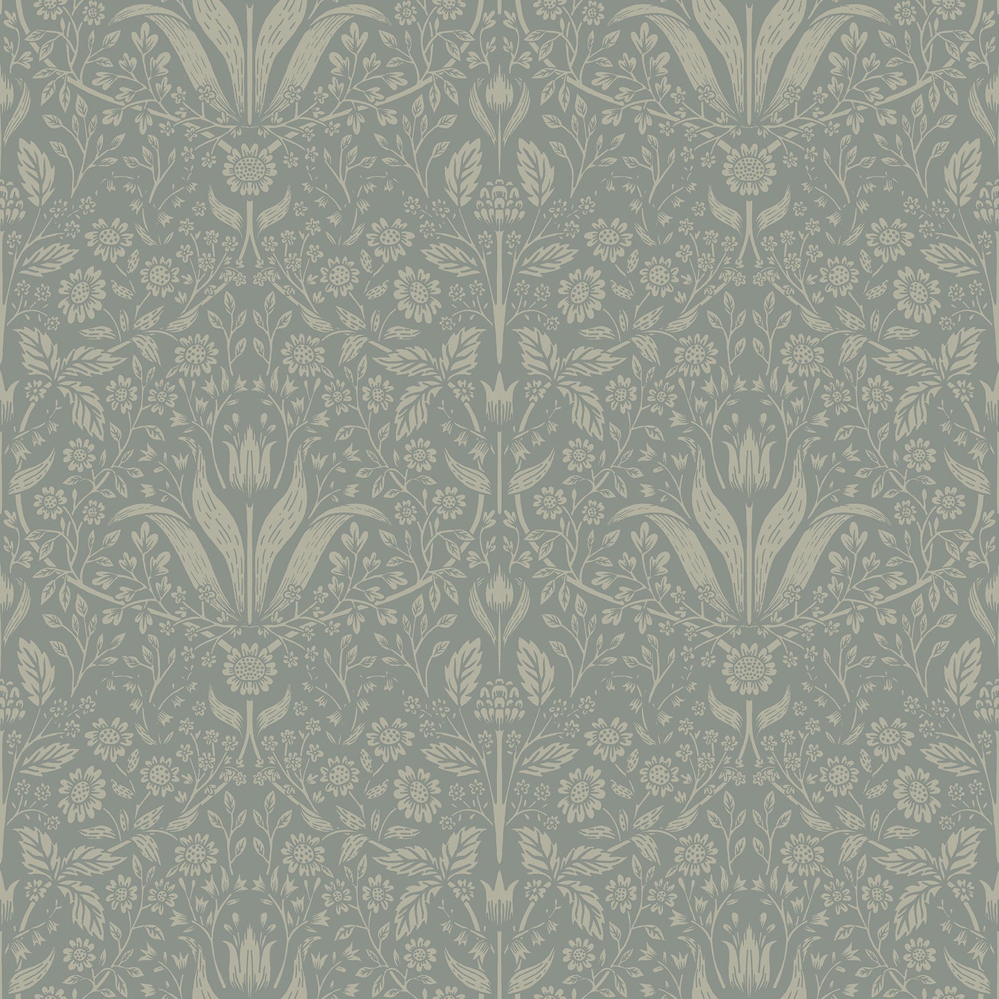 A-Street Prints Mara Green Tulip Ogee Wallpaper, 20.9-in by 33-ft