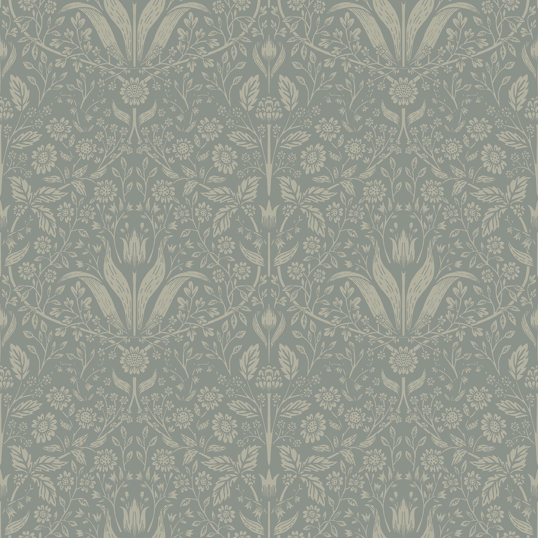 A-Street Prints Mara Green Tulip Ogee Wallpaper, 20.9-in by 33-ft