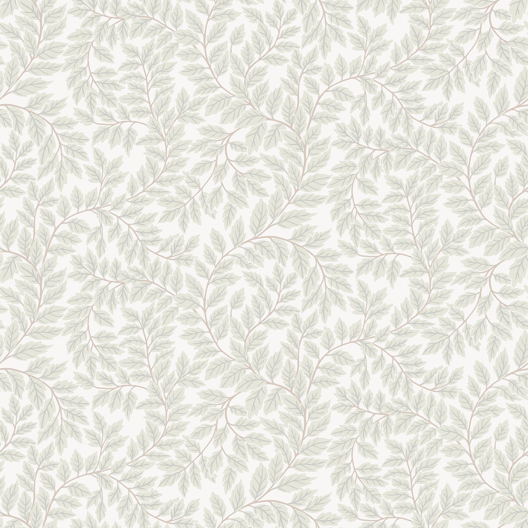 A-Street Prints Lindl√∂v Light Grey Leafy Vines Wallpaper, 20.9-in by 33-ft