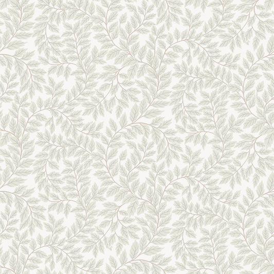 A-Street Prints Lindl√∂v Light Grey Leafy Vines Wallpaper, 20.9-in by 33-ft