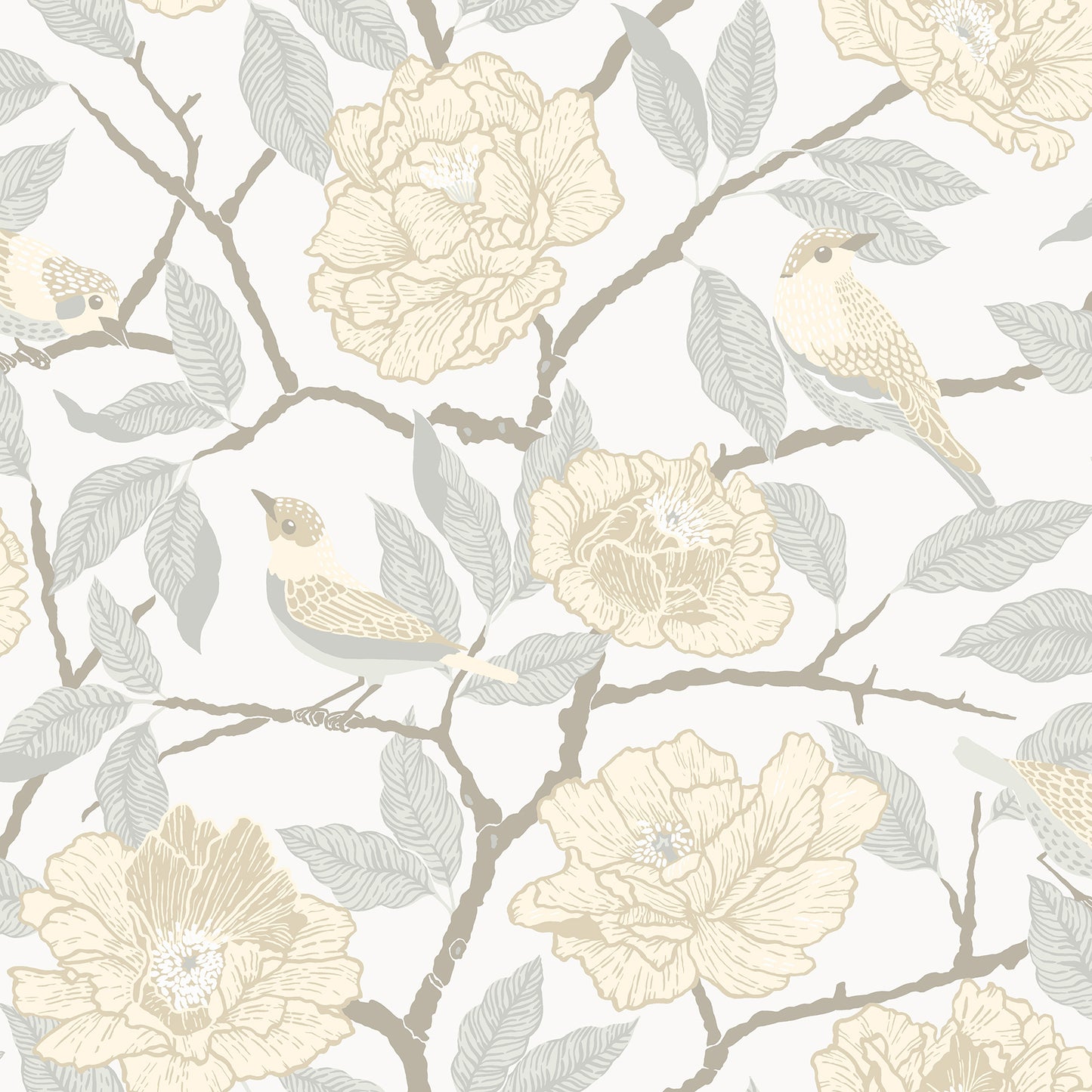 A-Street Prints Bernadina Light Yellow Rosebush Wallpaper, 20.9-in by 33-ft