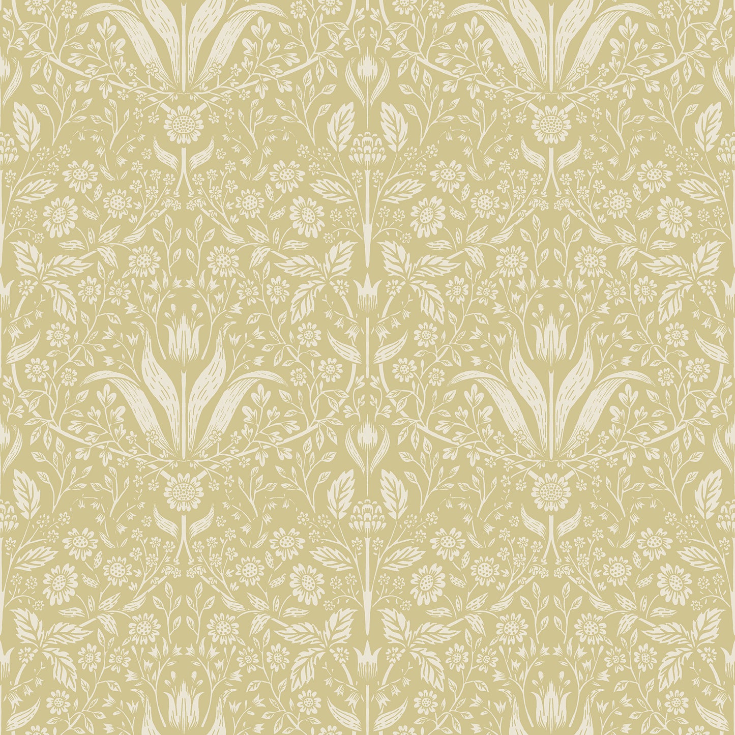 A-Street Prints Mara Yellow Tulip Ogee Wallpaper, 20.9-in by 33-ft