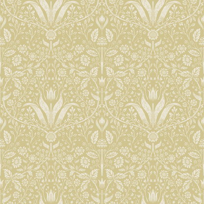 A-Street Prints Mara Yellow Tulip Ogee Wallpaper, 20.9-in by 33-ft