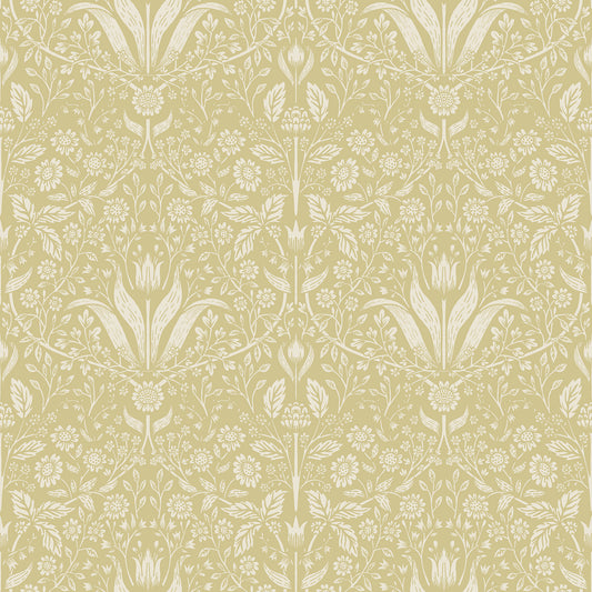 A-Street Prints Mara Yellow Tulip Ogee Wallpaper, 20.9-in by 33-ft