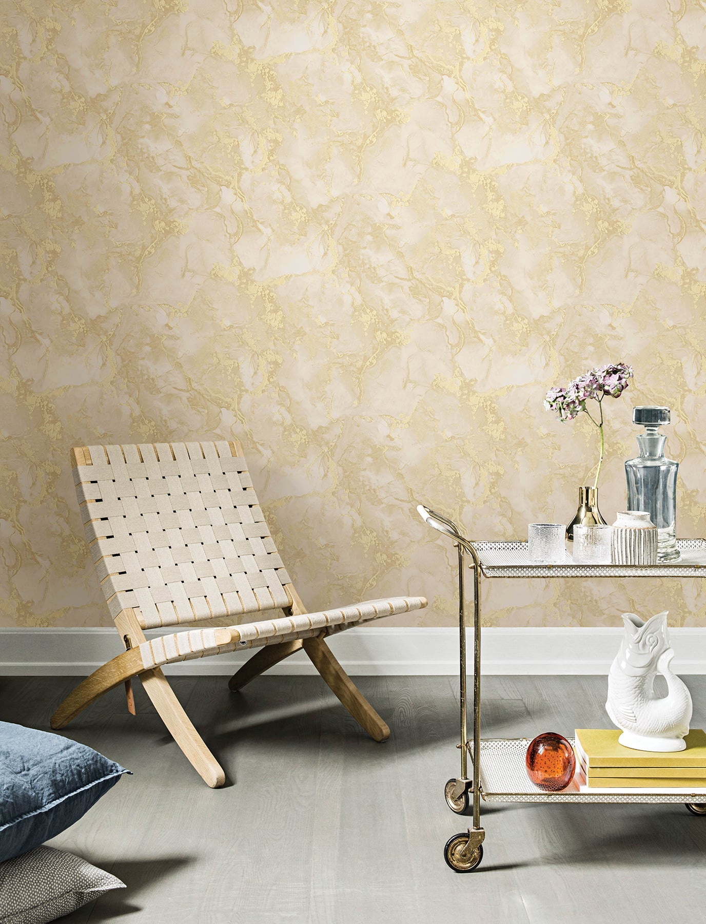 Advantage Grandin Pearl Marbled Wallpaper, 20.9-in by 33-ft