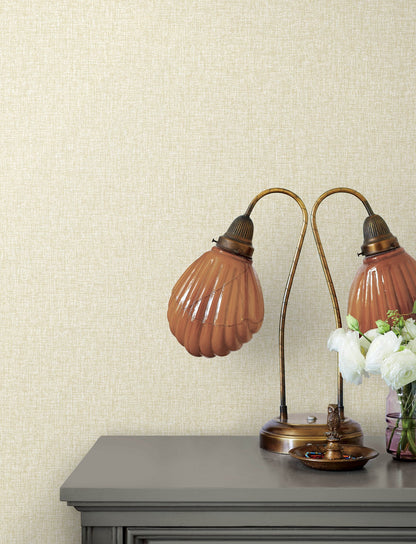 Advantage Halliday Taupe Faux Linen Wallpaper, 20.9-in by 33-ft