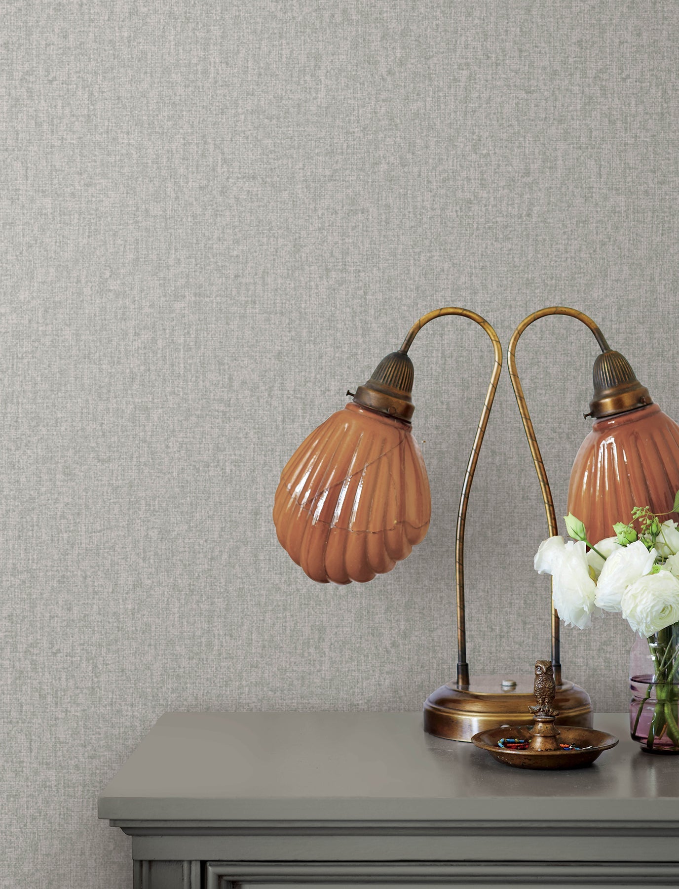 Advantage Halliday Grey Faux Linen Wallpaper, 20.9-in by 33-ft