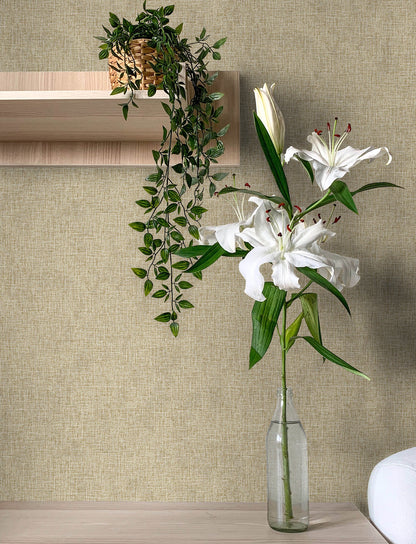 Advantage Buxton Brown Faux Weave Wallpaper, 20.9-in by 33-ft