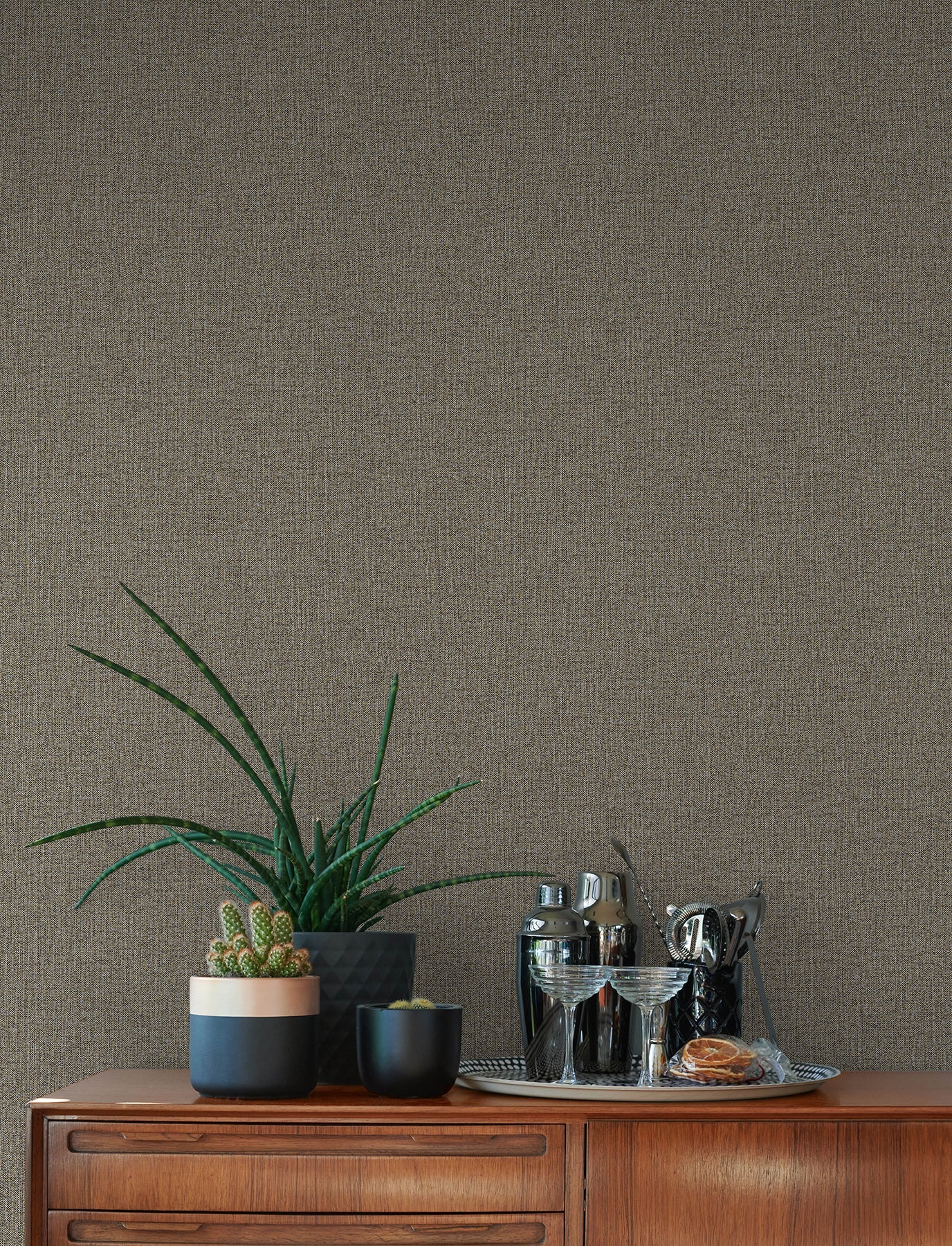 Advantage Hatton Brown Faux Tweed Wallpaper, 20.9-in by 33-ft