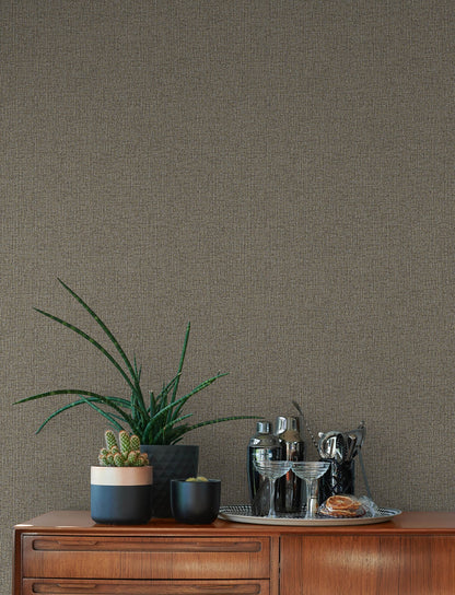 Advantage Hatton Brown Faux Tweed Wallpaper, 20.9-in by 33-ft