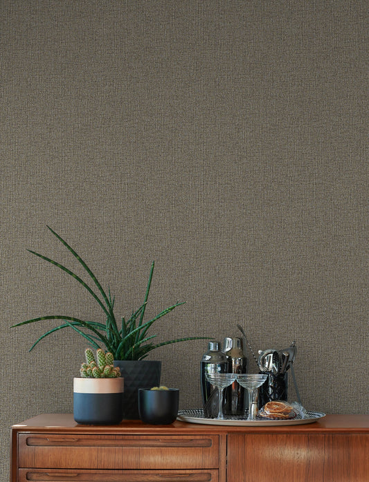 Advantage Hatton Brown Faux Tweed Wallpaper, 20.9-in by 33-ft