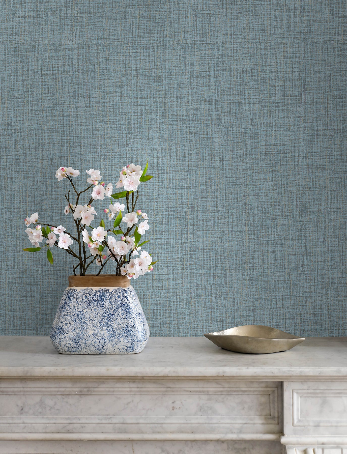 Advantage Glenburn Light Blue Woven Shimmer Wallpaper, 20.9-in by 33-ft