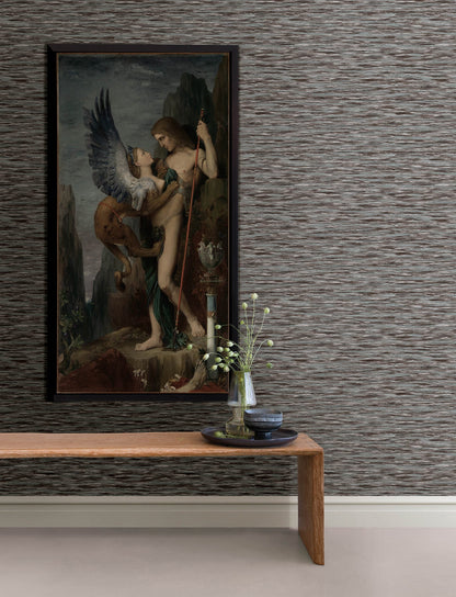 Advantage Hazen Chocolate Striated Wallpaper, 20.9-in by 33-ft