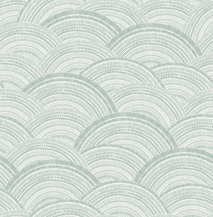 A-Street Prints Encircle Sea Green Geometric Wallpaper, 20.5-in by 33-ft