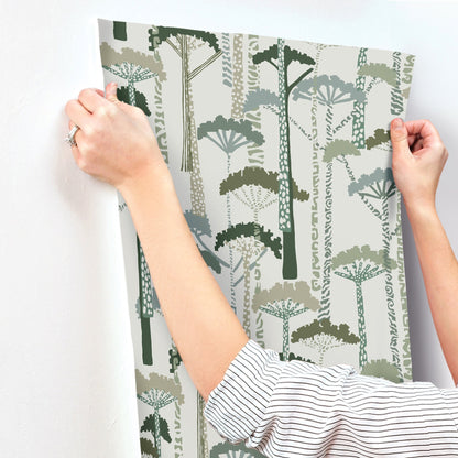 A-Street Prints Unify Green Forest Wallpaper, 20.5-in by 33-ft